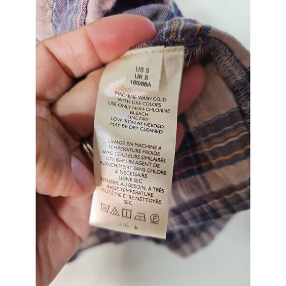 Free People Women's Jessi plaid Top Size Small - Picture 5 of 11